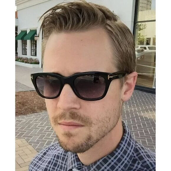 Tom Ford TF237 Snowdon Square Frame Sunglasses Gray and Black OS - Picture 6 of 15